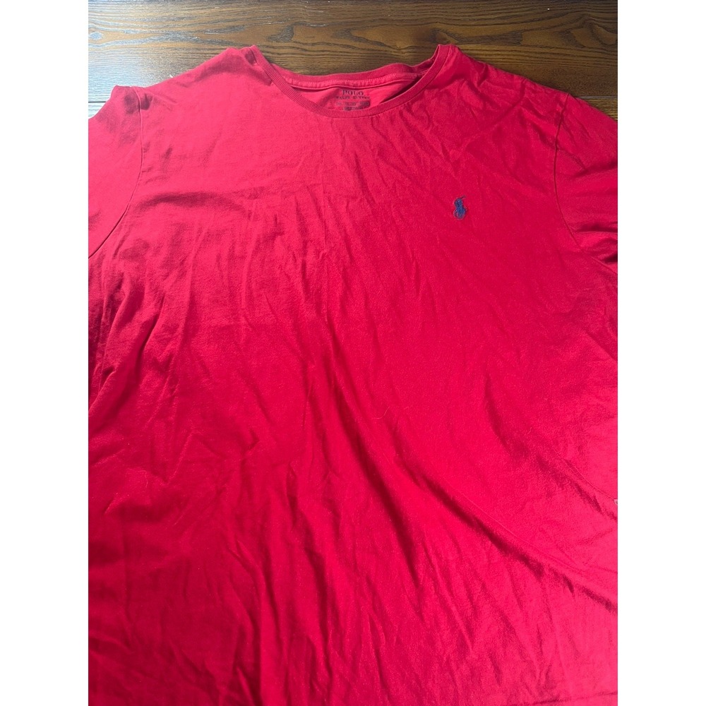 Polo Ralph Lauren Men's Red Cotton Knit Crew Neck Logo T-Shirt Short Sleeve XXL